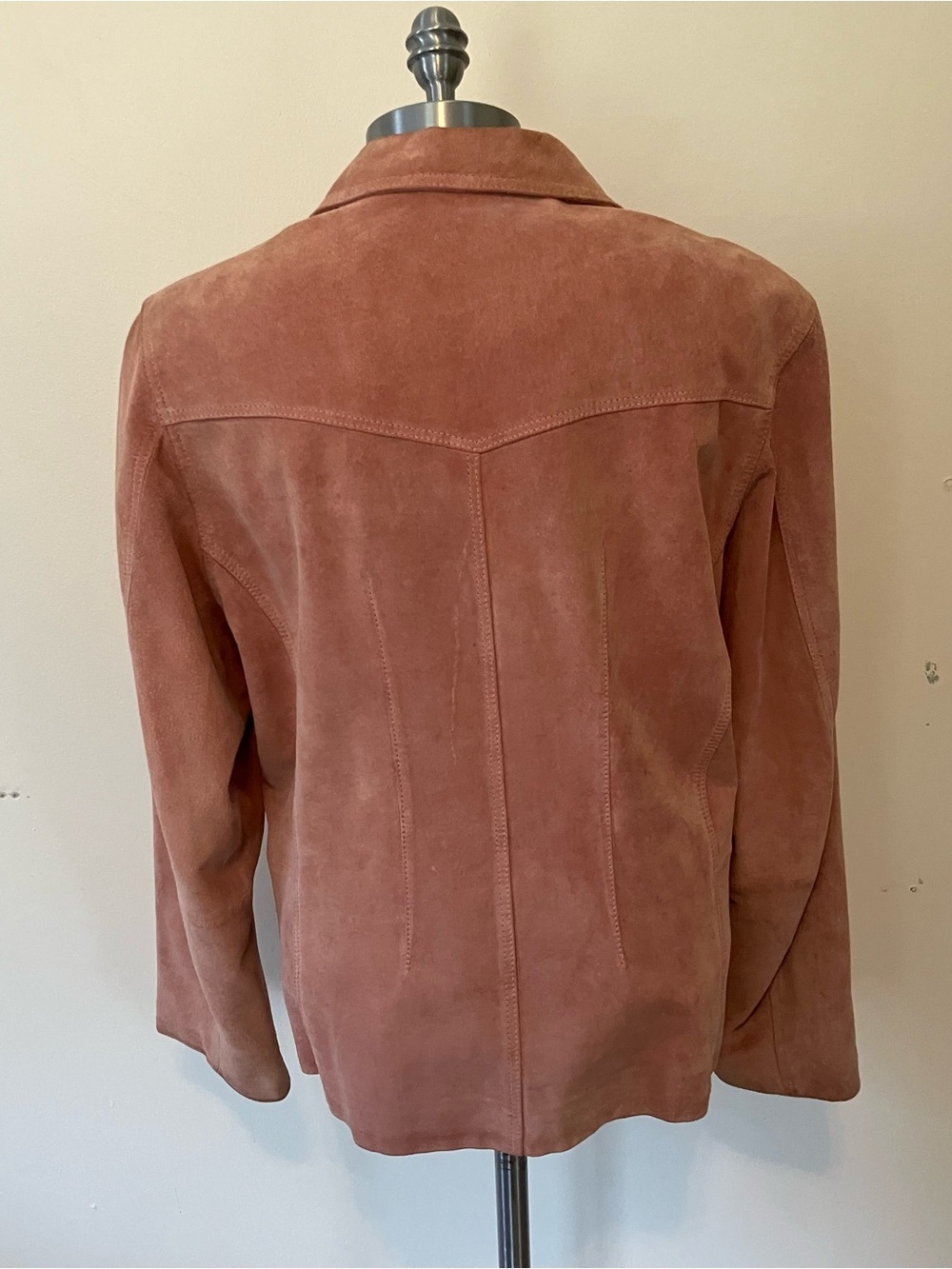 April Cornell Trading Women’s Leather Blazer Jacket Pink Sz. L Lined Western - Picture 12 of 12